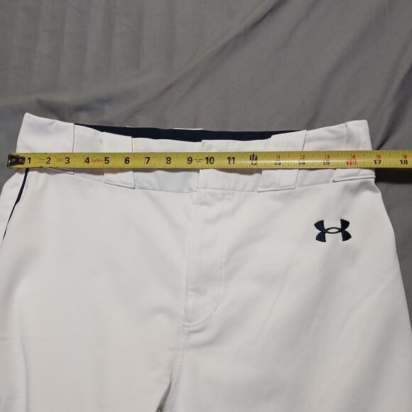 Under Armour Baseball Pants White Heat Gear Snap Button Stretch Mens Large 34x30 - Picture 9 of 13